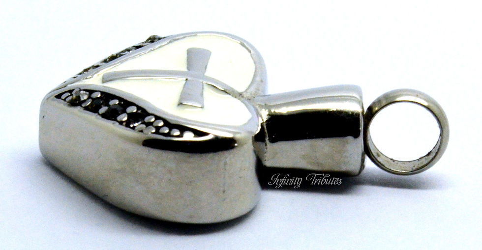 Thumbnail: Crucifix Heart Cremation Urn Necklace