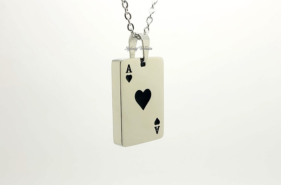 Thumbnail: Black Ace of Hearts Cremation Urn Necklace
