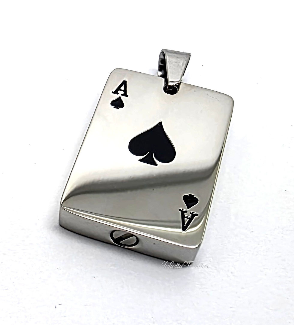 Thumbnail: Ace of Spades Cremation Urn Necklace