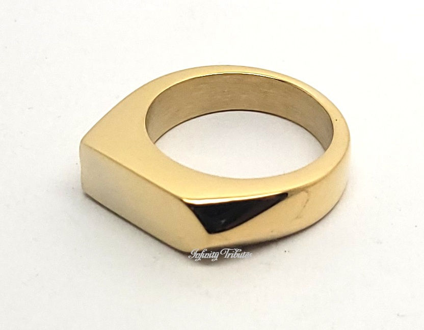 Thumbnail: Cremation Urn Finger Ring - Silver Black 24k Gold Plated Keepsake