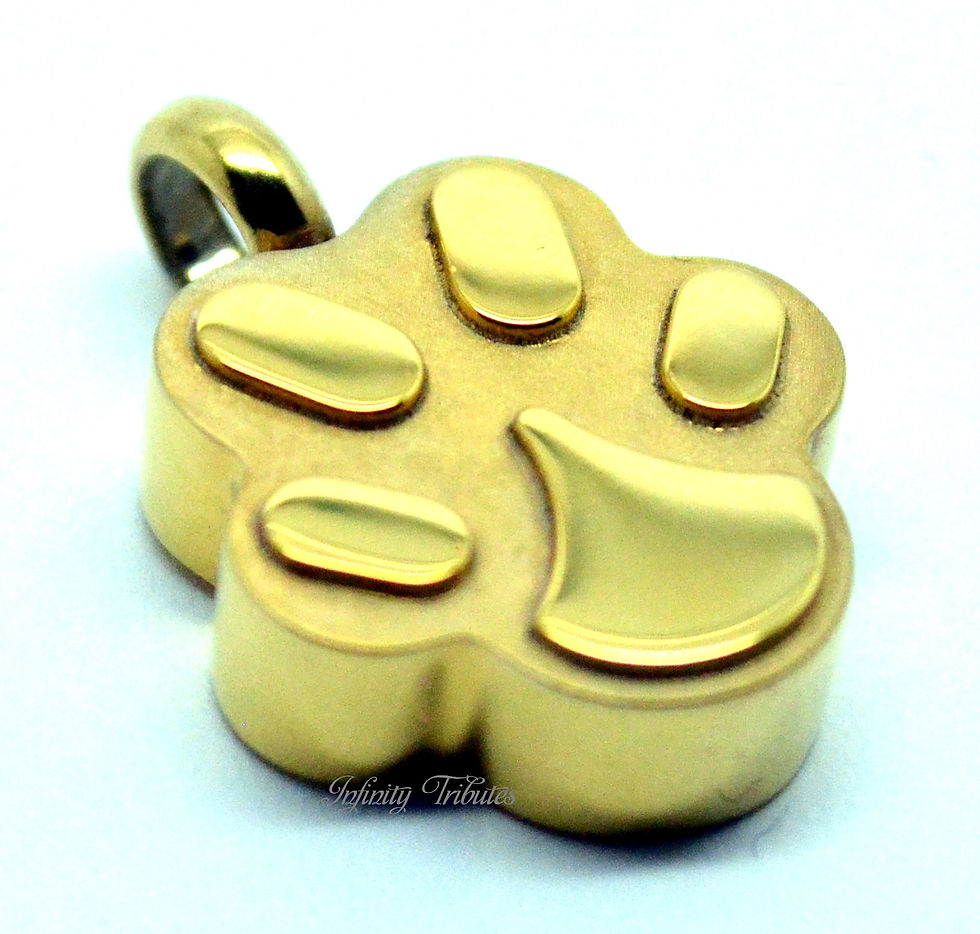 Thumbnail: 24k Gold Plated Chunky Pawprint Cremation Urn Necklace
