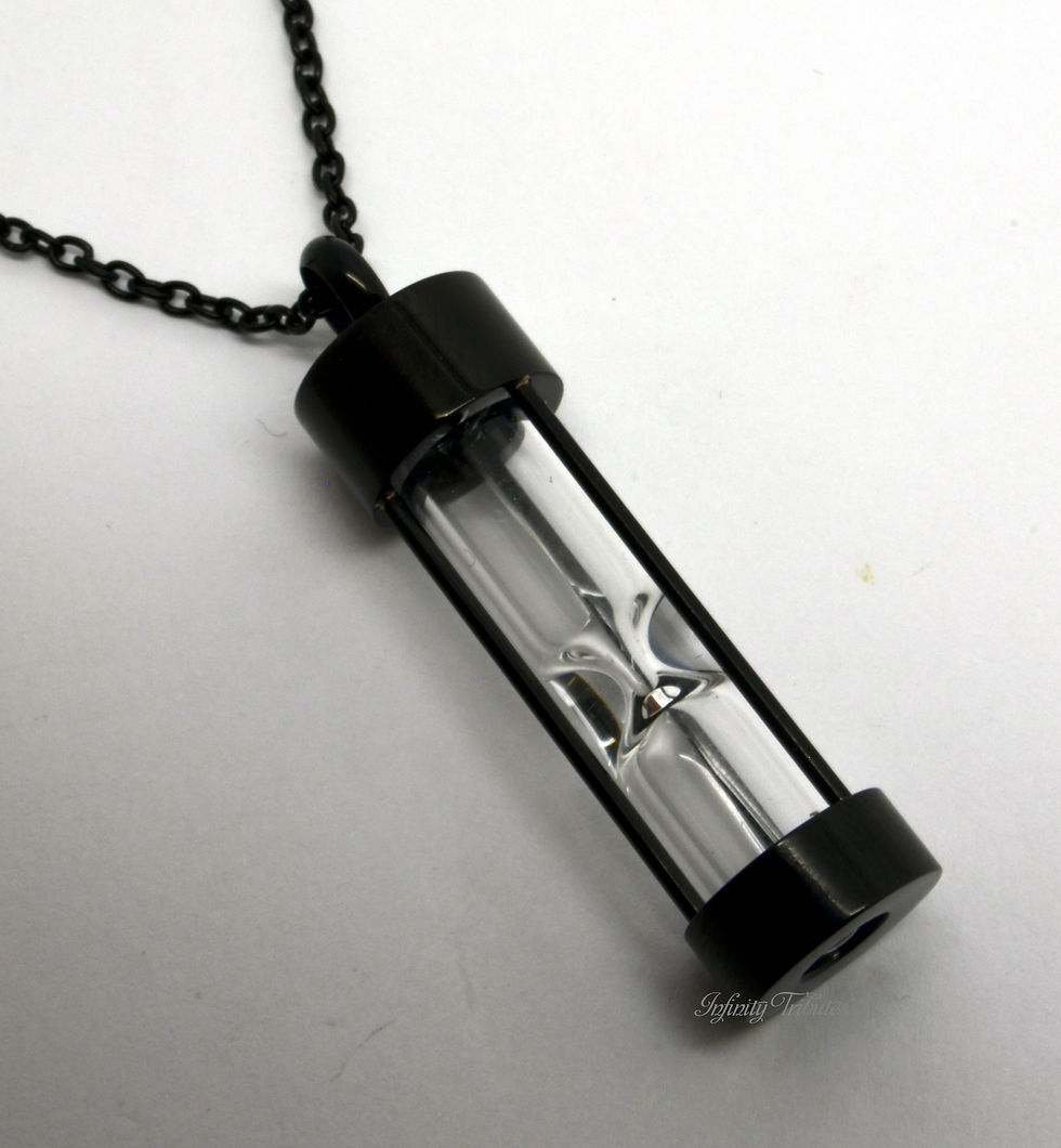 Thumbnail: Black Sands of Time Cremation Urn Necklace