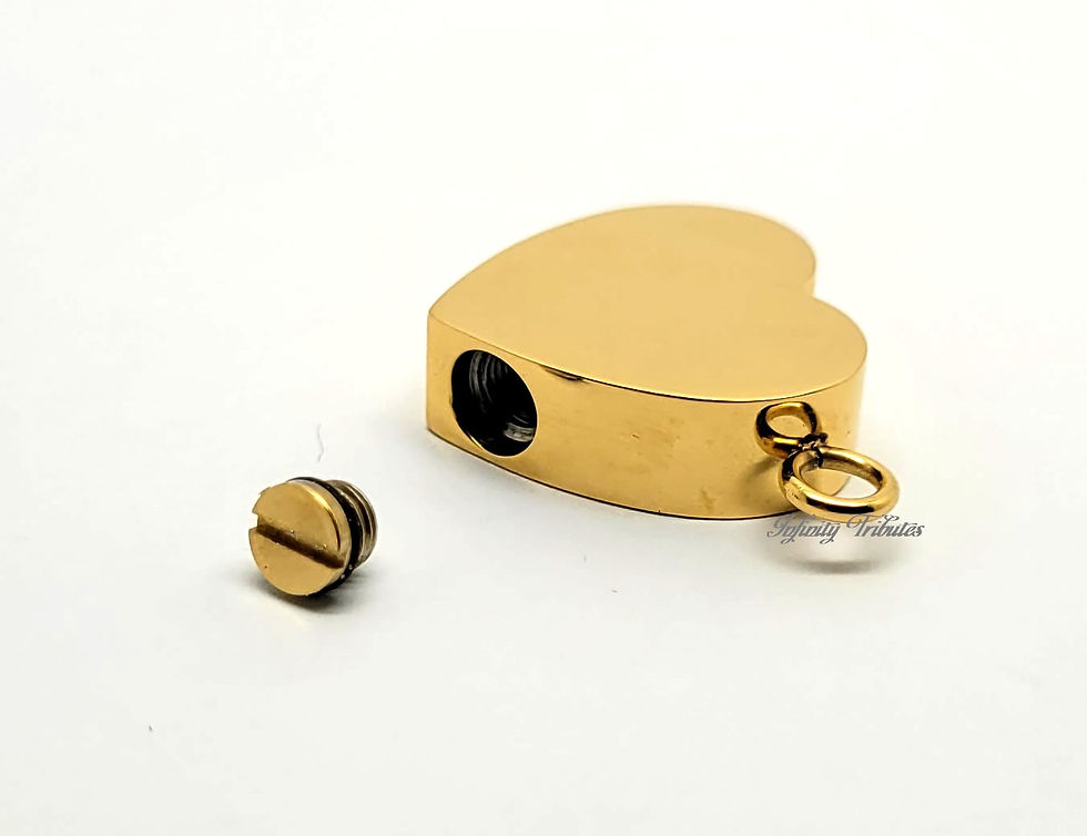 Thumbnail: 24k Gold Plated Heart Bangle Cremation Urn Cuff Bracelet