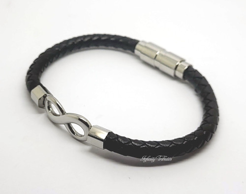 Constantlife Infinity Cremation Bracelet – Stainless Steel & Leather Memorial Jewelry To Hold Ashes Or Keepsakes