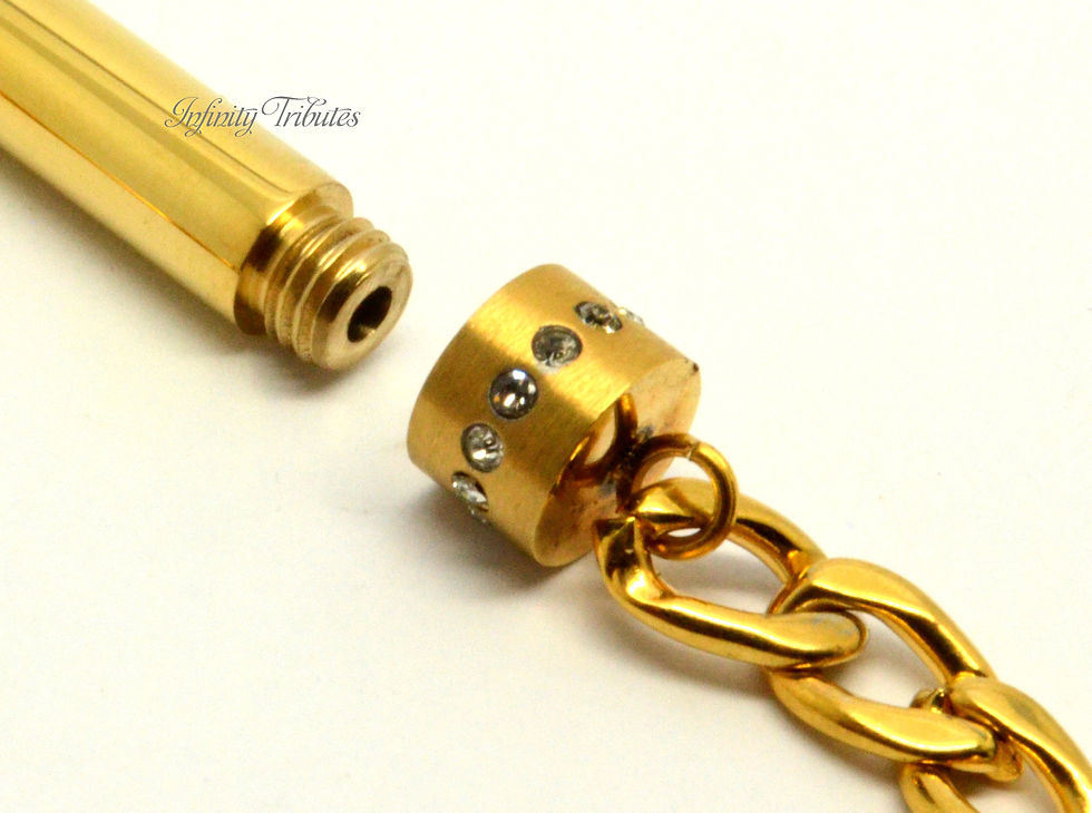 Thumbnail: 24k Gold Plated Twin Cylinder Cremation Urn Bracelet