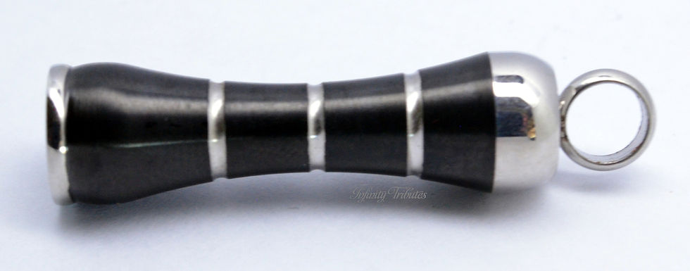 Thumbnail: Black Curved Cylinder Cremation Urn Keepsake Pendant Necklace