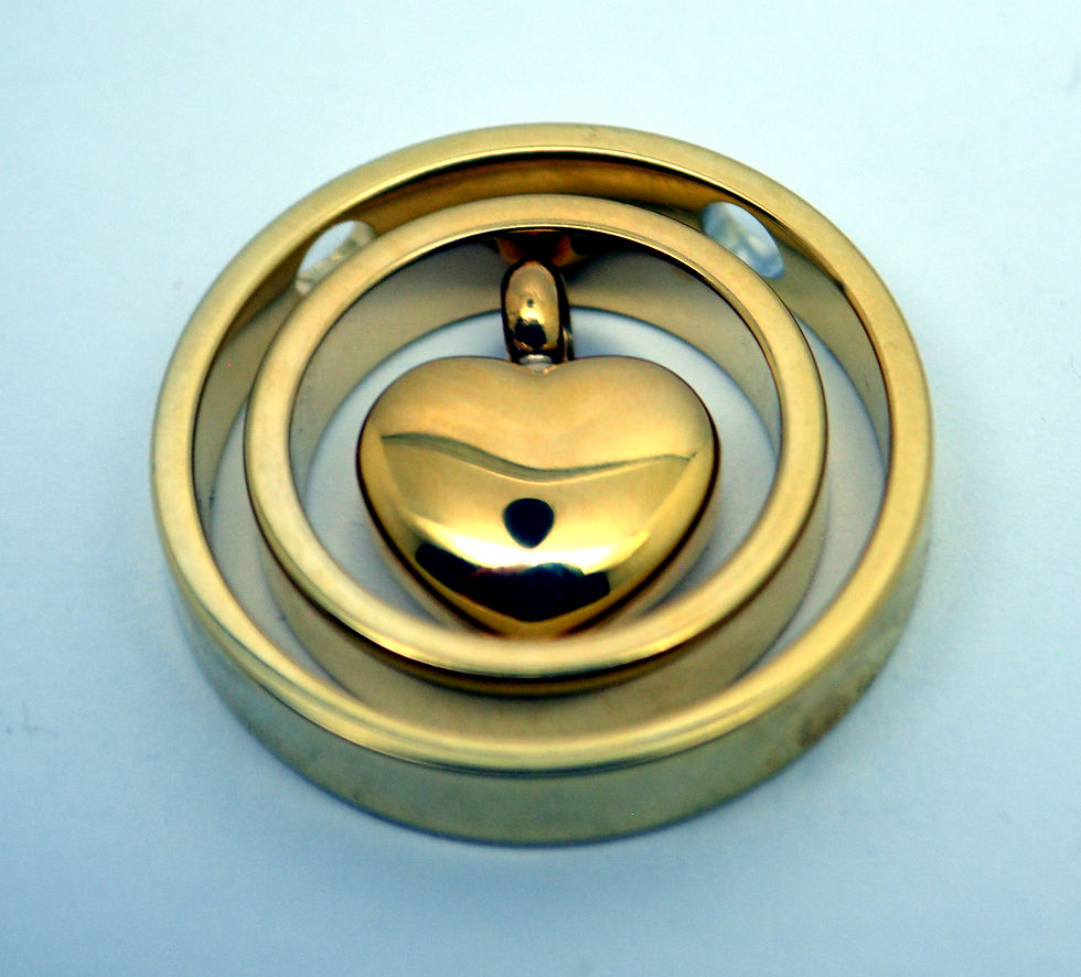 Thumbnail: 24k Gold Plated Circles Cremation Urn Keepsake Necklace