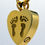 Thumbnail: 24k Gold Plated Footprints Cremation Urn Keepsake Necklace