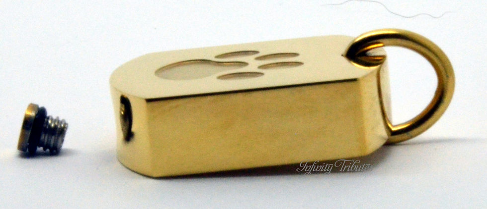 Thumbnail: 24k Gold Plated Pawprint Dogtag Cremation Urn Necklace