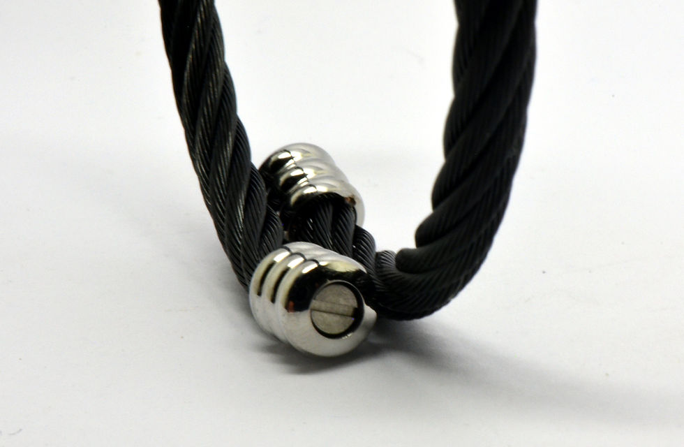 Thumbnail: Cremation Urn Bracelet - Black Twisted Rope