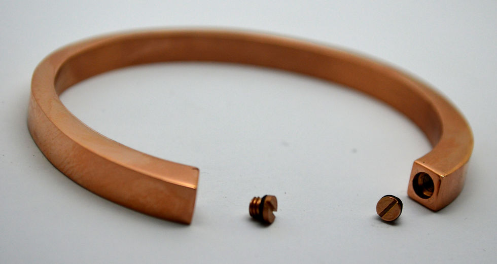 Thumbnail: Rose Gold Plated Twin Cuff Cremation Urn Ashes Bracelet