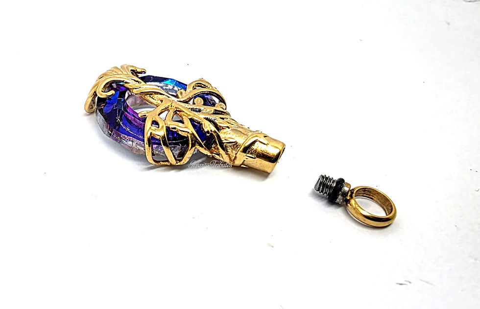 Thumbnail: 24k Gold Plated Tree of Life Cremation Urn Ashes Necklace