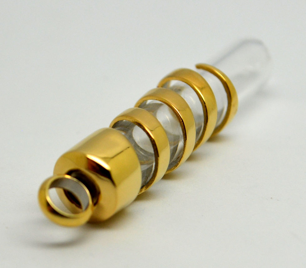 Thumbnail: 24k Gold Plated Glass Spiral Cremation Urn Keepsake Necklace
