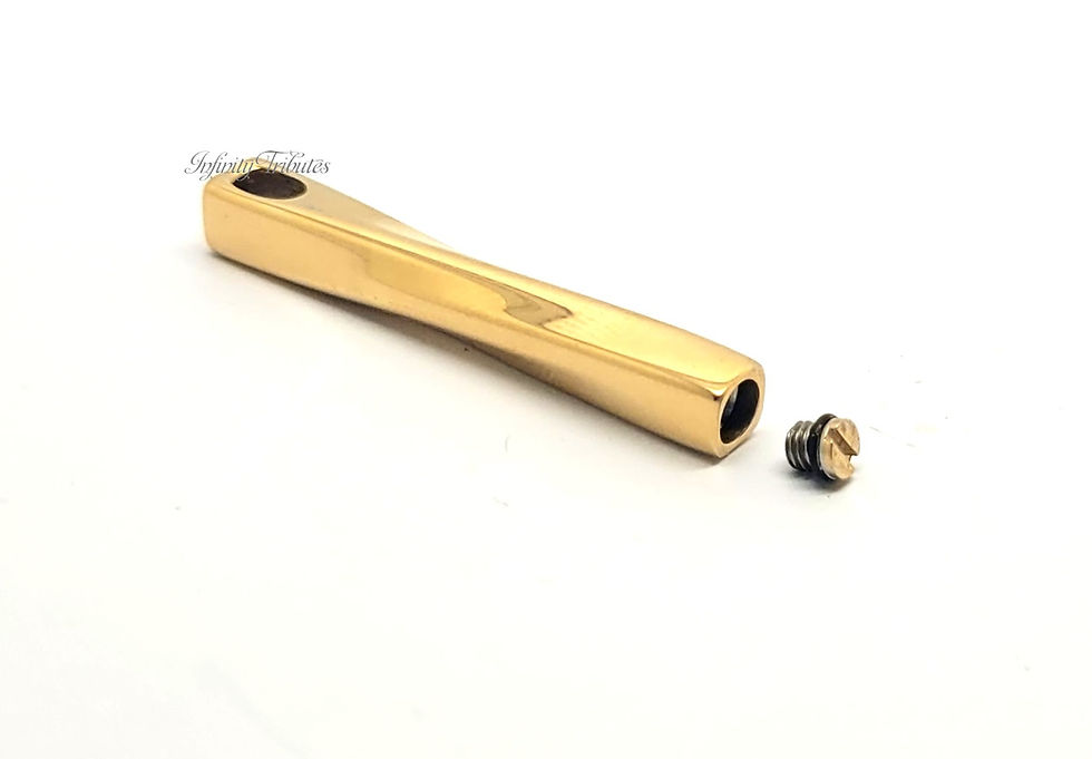 Thumbnail: 24k Gold Plated Twisted Bar Cremation Urn Keepsake Pendant Neck