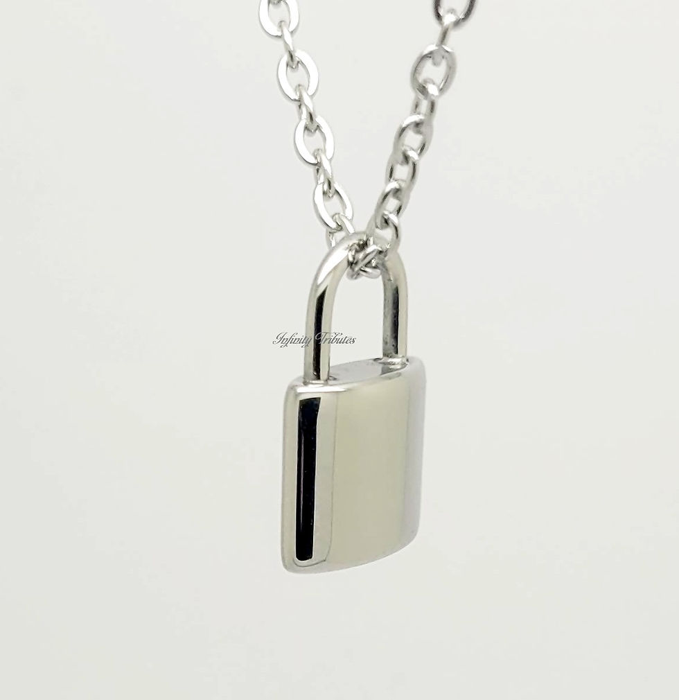 Thumbnail: Silver Padlock Cremation Urn Pendant Necklace