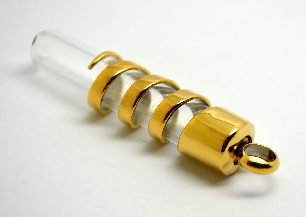 Thumbnail: 24k Gold Plated Glass Spiral Cremation Urn Keepsake Necklace
