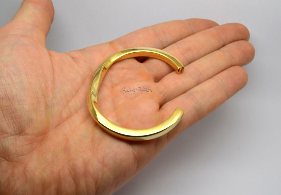 Thumbnail: 24k Gold Plated Twisted Twin Cuff Cremation Urn Bracelet