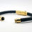 Thumbnail: 24k Gold Plated Twin/Double Braided Black Leather Cremation Urn Ashes Bracelet