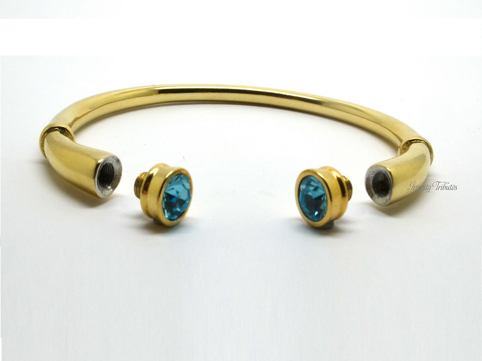 Thumbnail: 24k Gold Plated Colour Cuff Cremation Urn Ashes Bangle Keepsake Bracelet