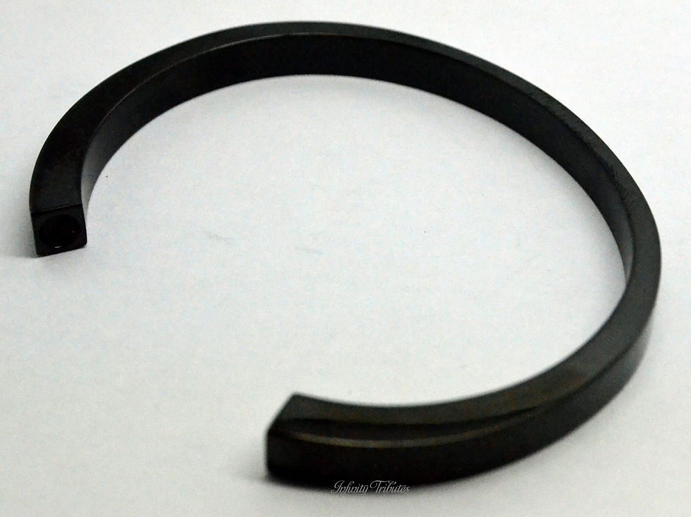 Thumbnail: Black Twin Cuff Cremation Urn Bracelet
