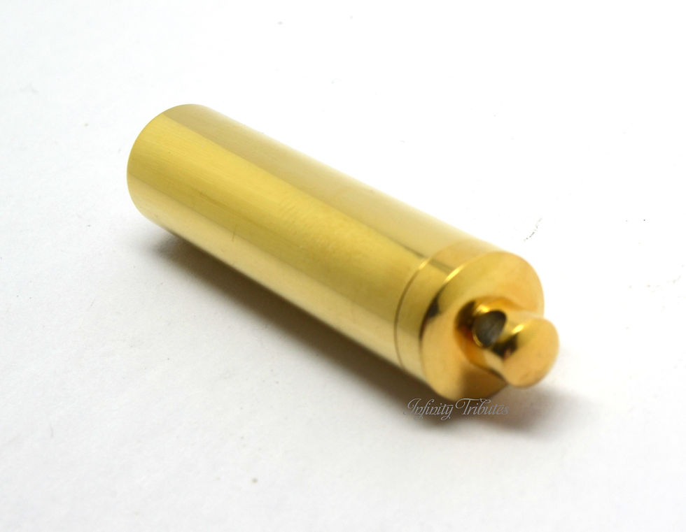 Thumbnail: 24k Gold Plated Large Cylinder Cremation Urn Keepsake Necklace