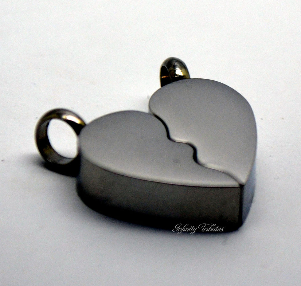 Thumbnail: Twin Set Broken Heart Cremation Urn Pendant Necklaces