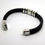 Thumbnail: Braided Black Leather Cremation Urn Ashes Bracelet 5 Ring