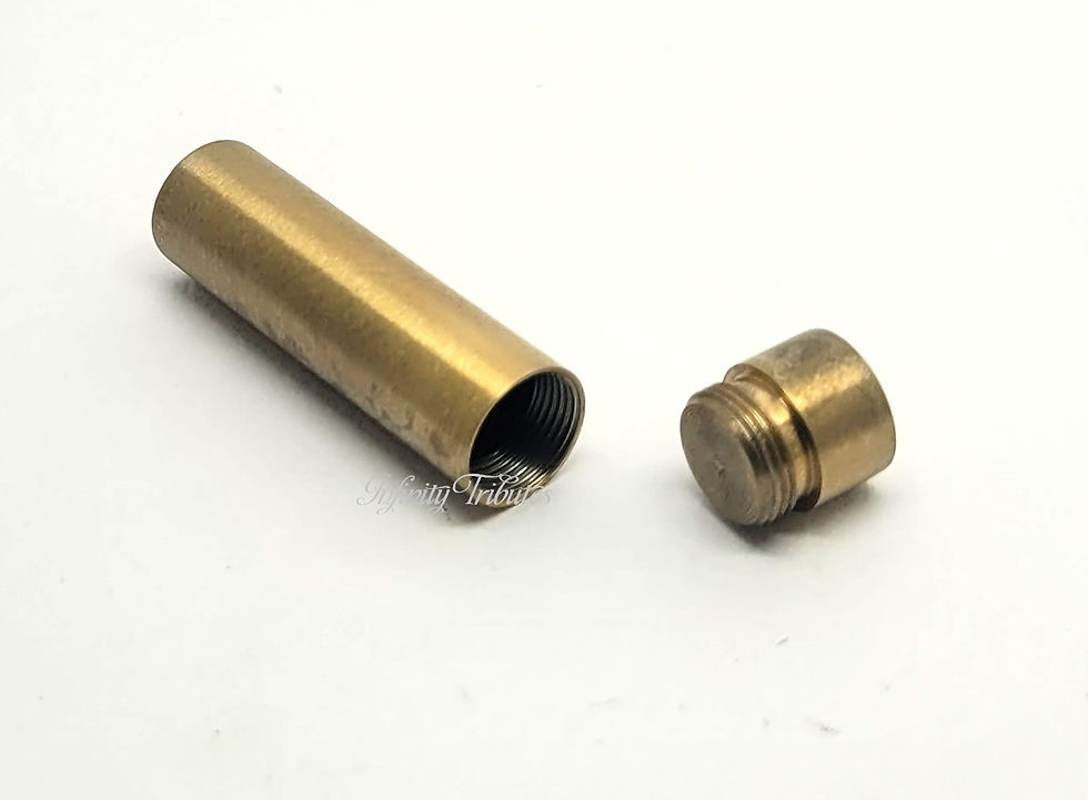 Thumbnail: 24k Gold Plated Cylinder Cremation Urn Keepsake Necklace