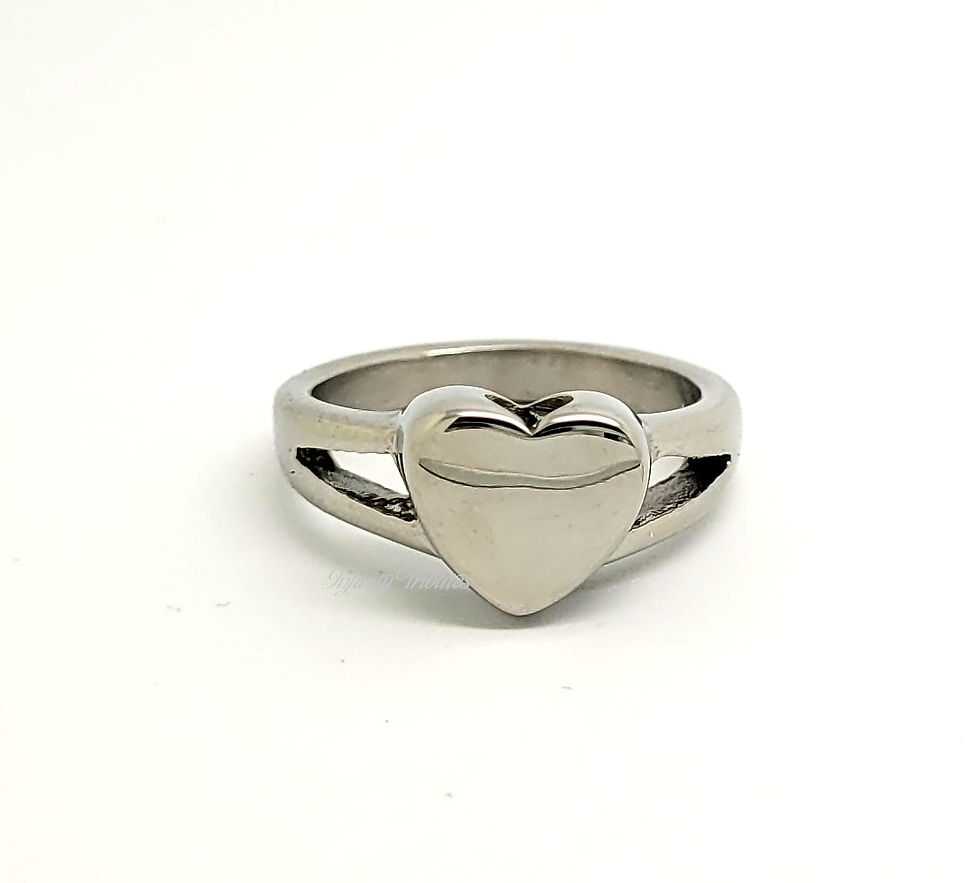 Thumbnail: Cremation Urn Finger Ring - Silver 24k Gold Plated Keepsake Claddagh Heart
