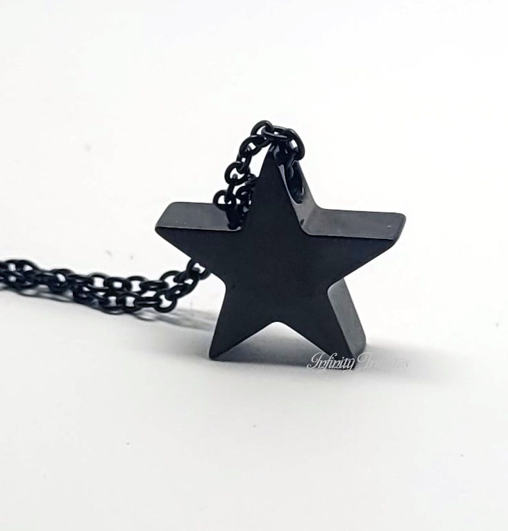 Thumbnail: Black Star Cremation Urn Keepsake Necklace