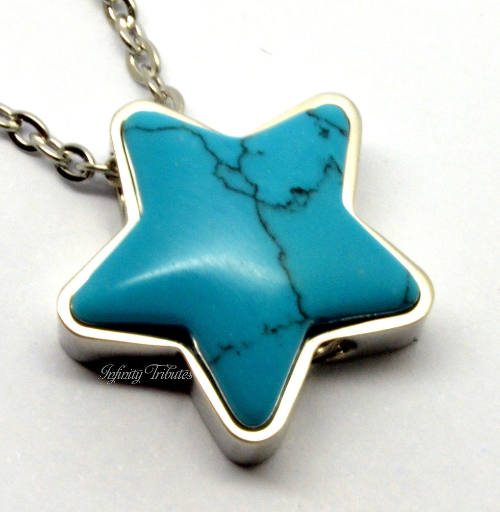 Thumbnail: Blue Star Cremation Urn Keepsake Pendant Necklace
