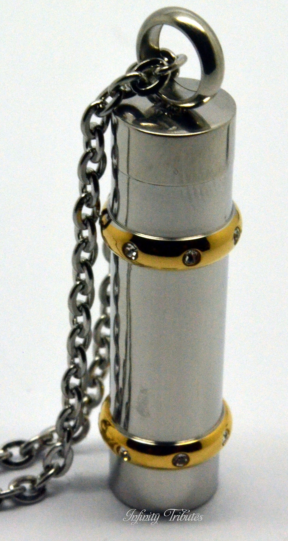 Thumbnail: CZ Cylinder Cremation Urn Necklace