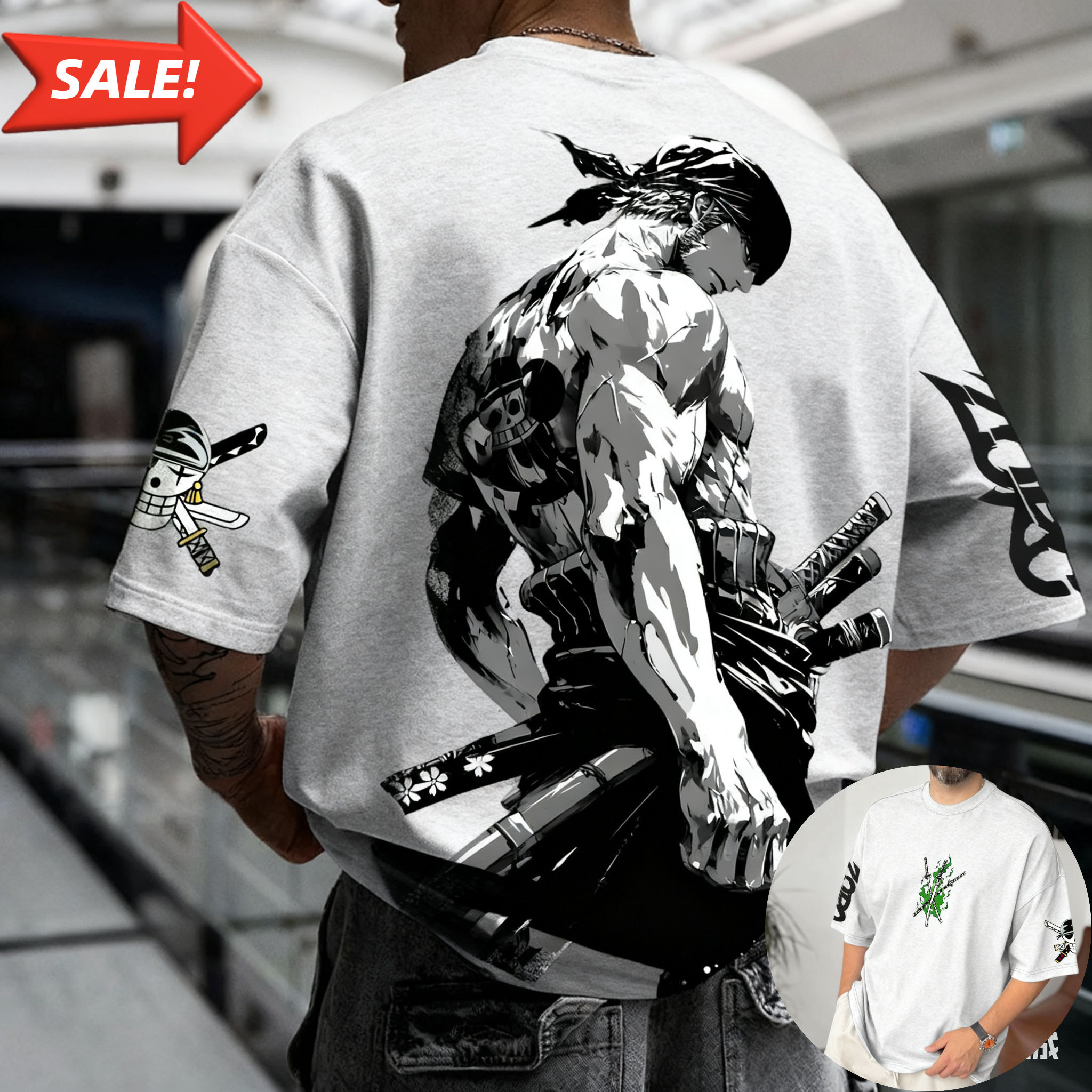 Anime Zoro ONE PIECE Harajuku Men Super Saiyan Vintage Summer T-shirt Loose Wome
