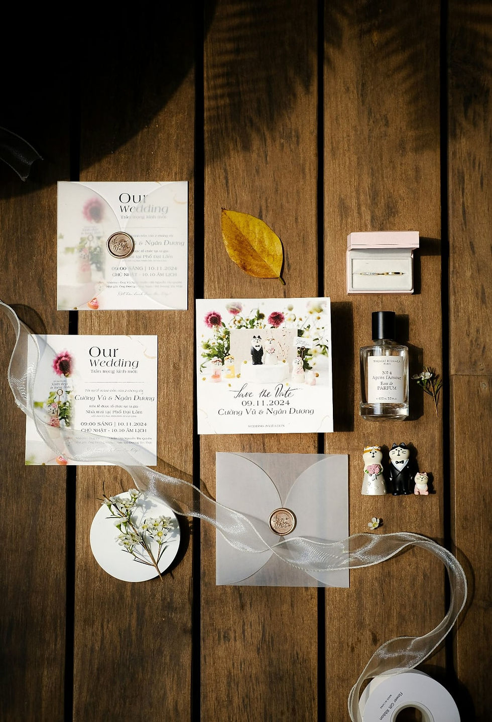 wedding cards and other details laid out for photography