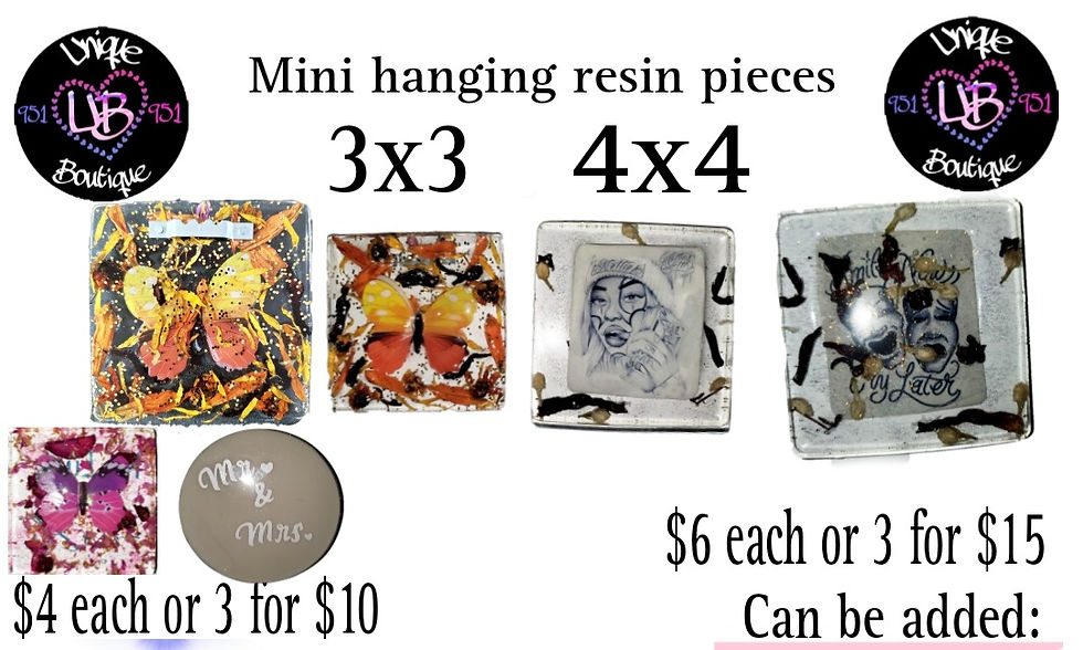 Resin hanging pieces