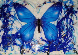 Butterfly canvas keyholder