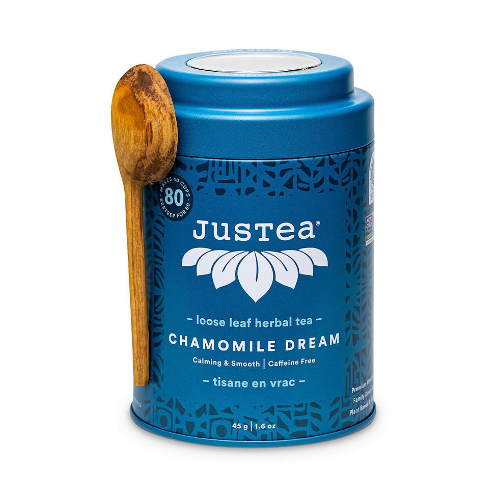 Thumbnail: JusTea® Loose Leaf Herbal Tea & Olive Wood Spoon (Organic & Fairtrade)