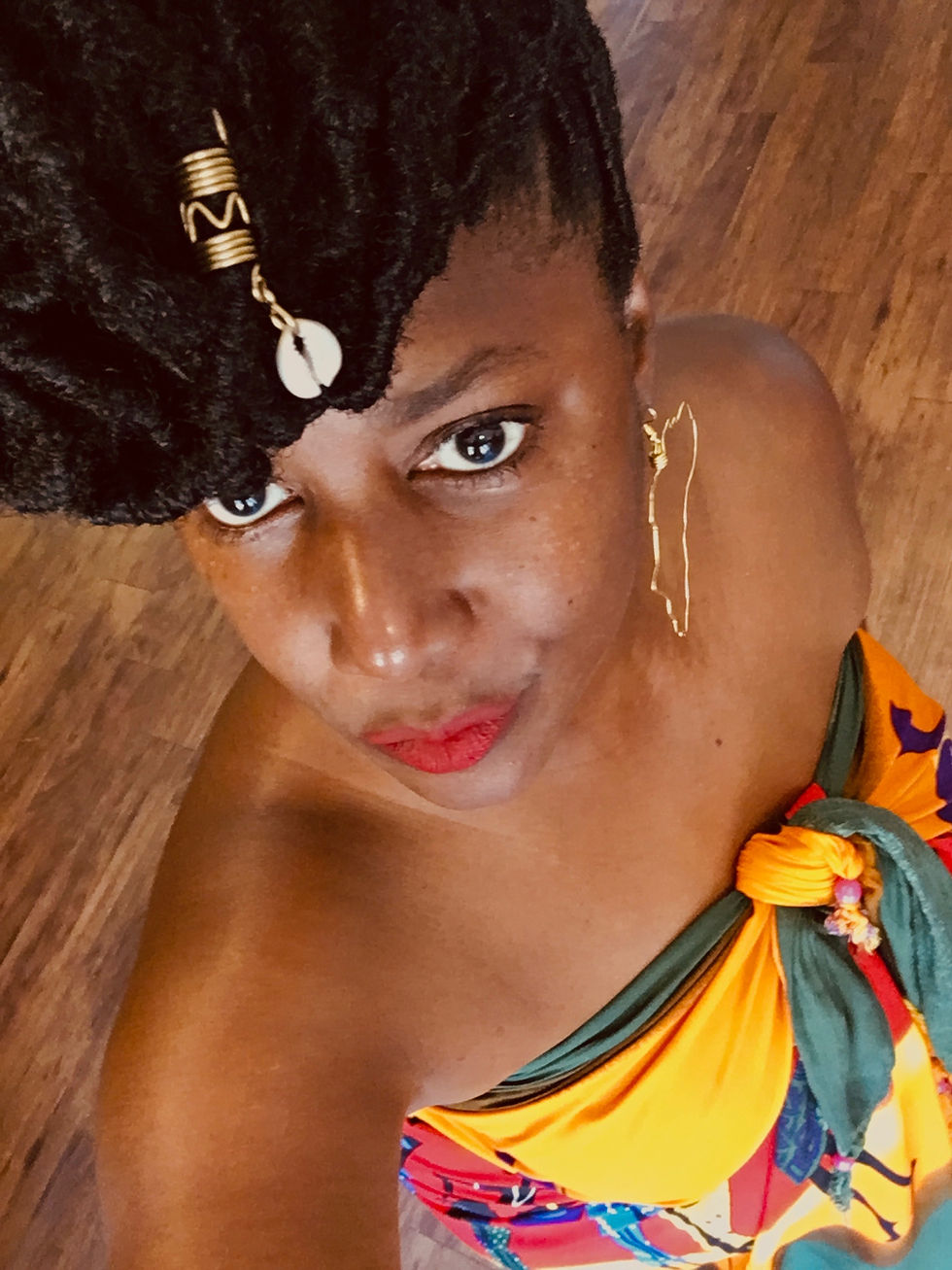 Thumbnail: Traditional African Print Sarong/Scarf/Dress w/Cultural Beaded Fringes