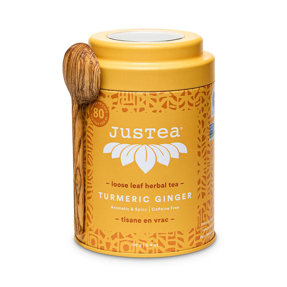 Thumbnail: JusTea® Loose Leaf Herbal Tea & Olive Wood Spoon (Organic & Fairtrade)