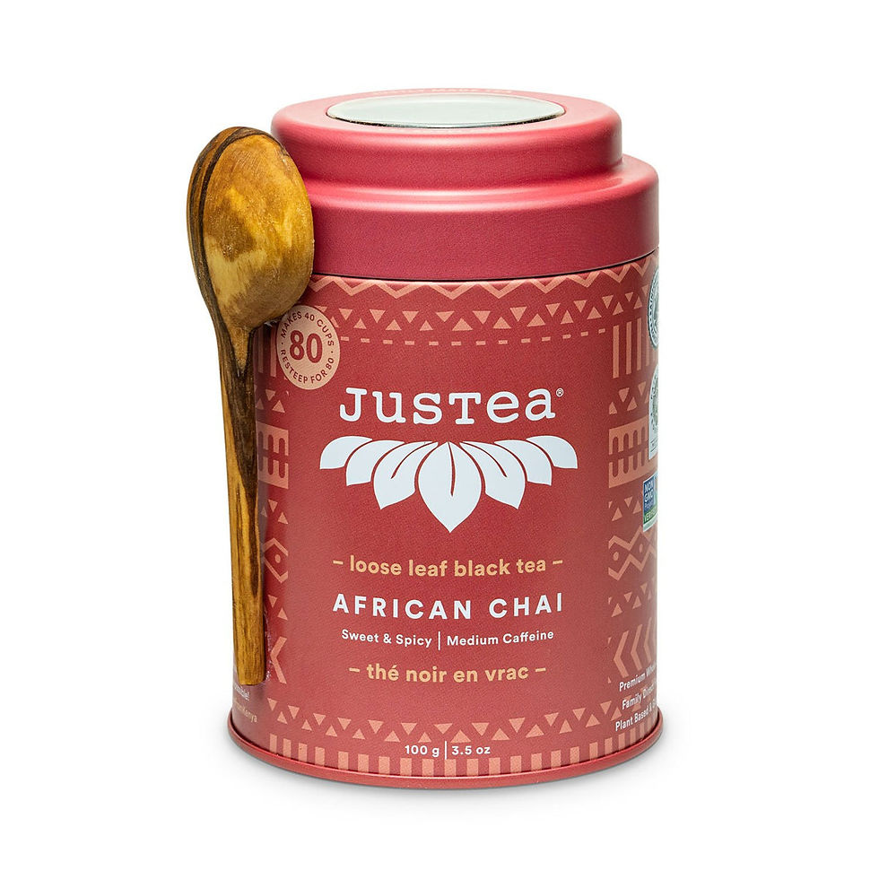 Thumbnail: JusTea® Loose Leaf Herbal Tea & Olive Wood Spoon (Organic & Fairtrade)