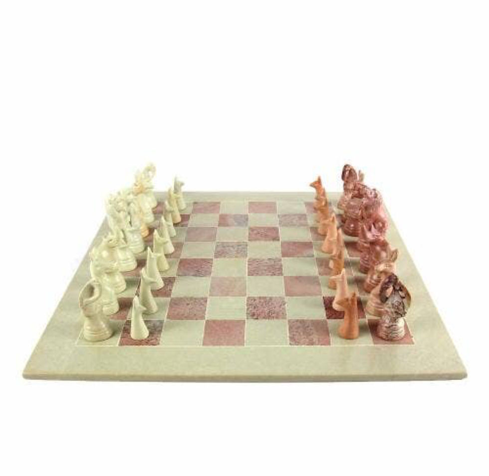 Miniature : Hand Carved Soapstone Chess Set