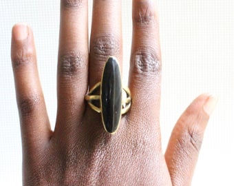 Solid African Brass Bone Statement Ring