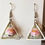 Thumbnail: Artisanal Beauty: Floral Porcelain Beads for Earrings in Triangle Frames