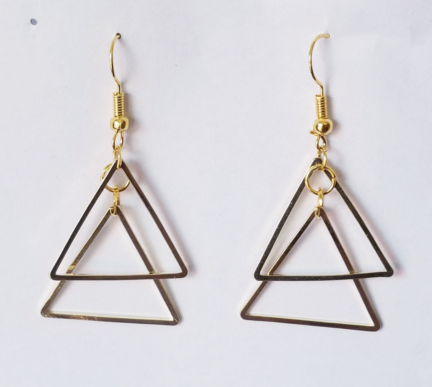 Double Triangle Dangle Earring