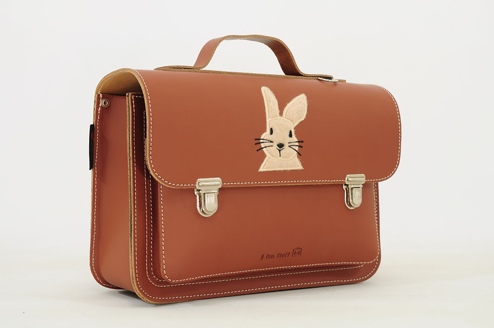Thumbnail: OWN STUFF - Lederen kleuterboekentas- Rabbit Chestnut