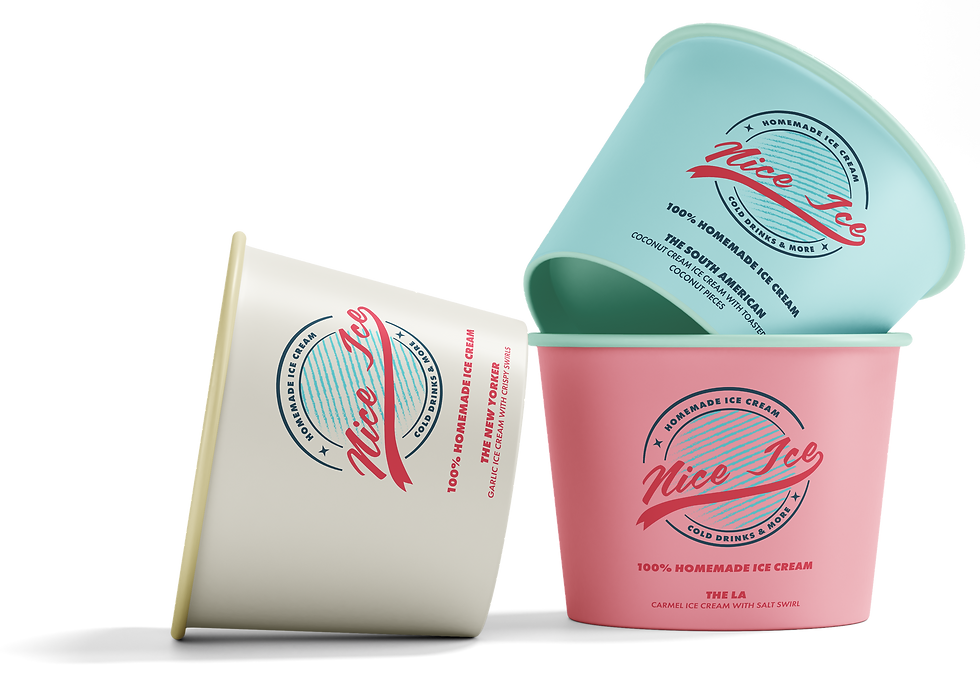 a mockup of ice cream cups for an ice cream truck showing how branding can elevate your small business