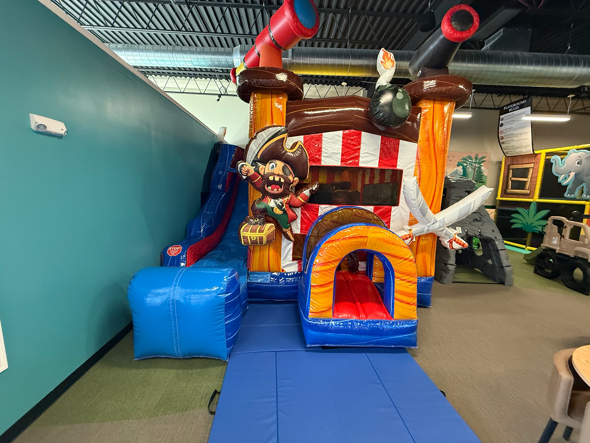 inflatable pirate ship at little explorers