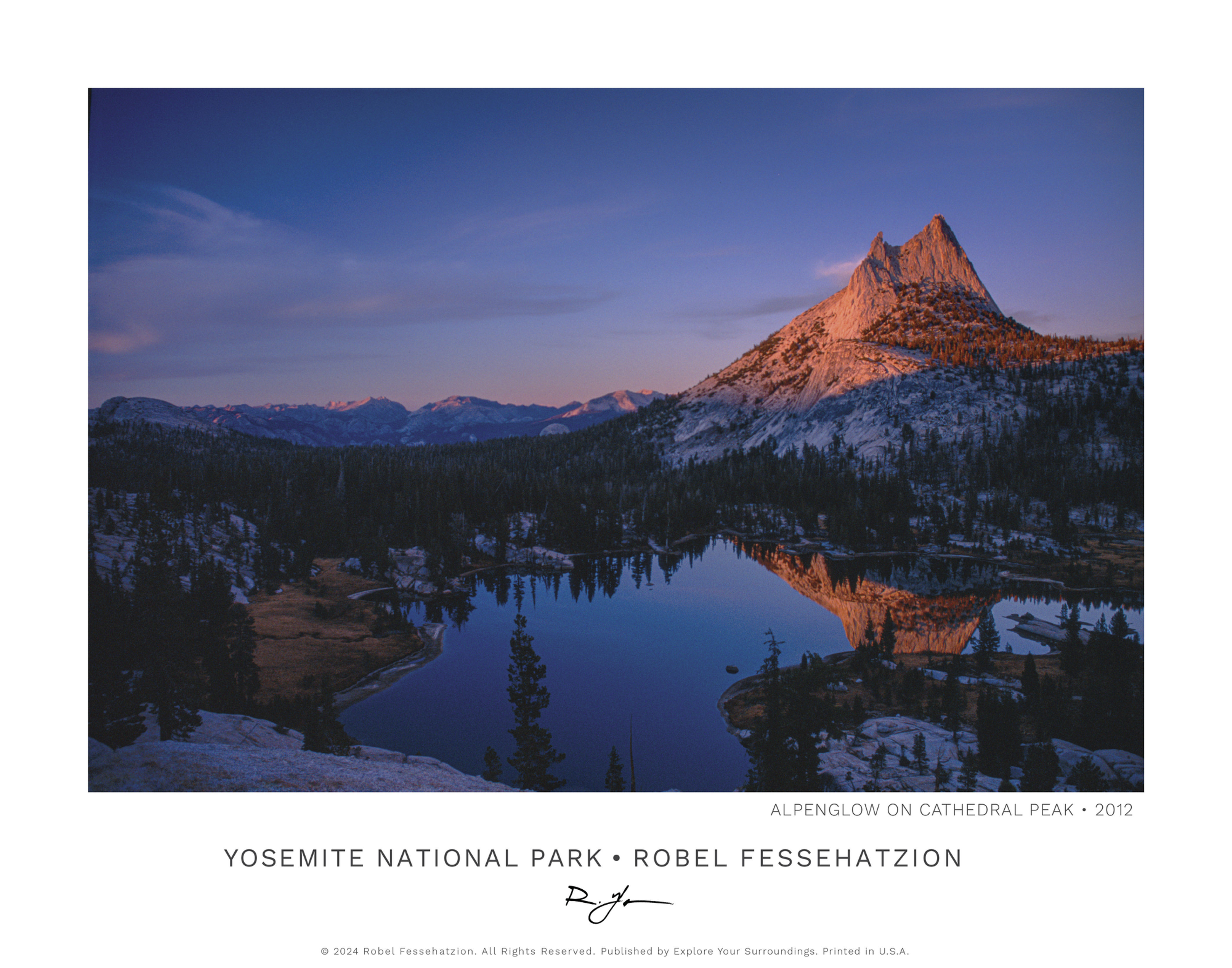 Alpenglow on Cathedral Peak, Yosemite Special Edition Poster