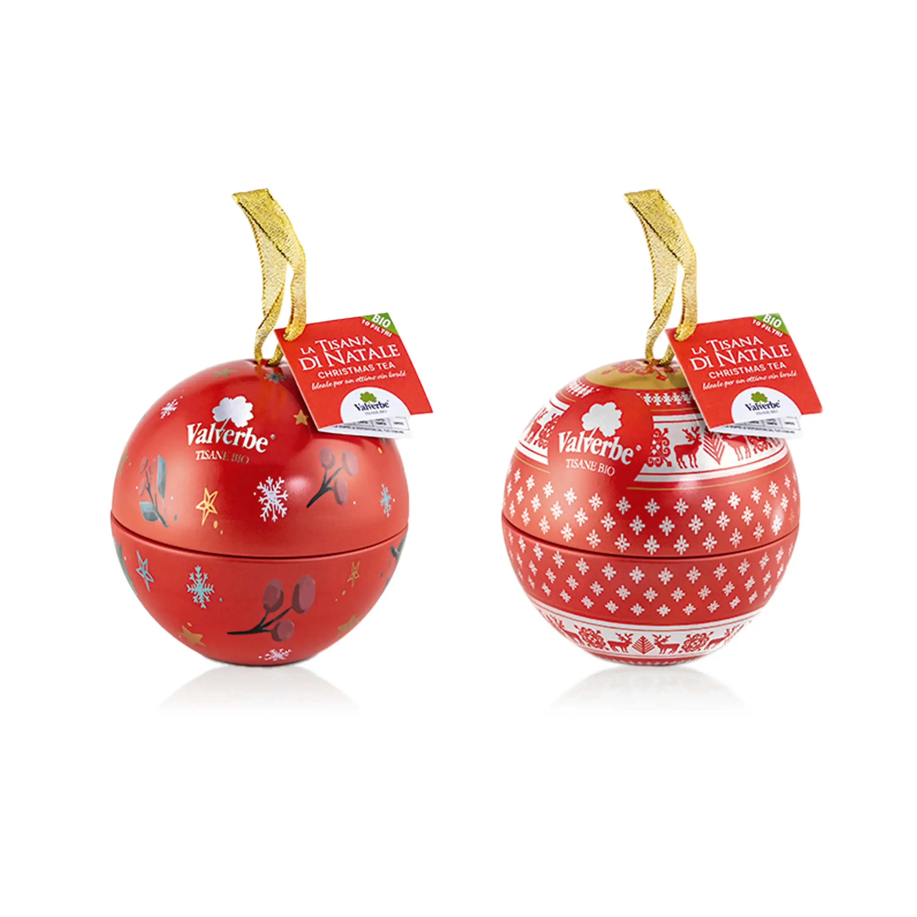 Tisane biologiche - Set Pallina di Natale in metallo
