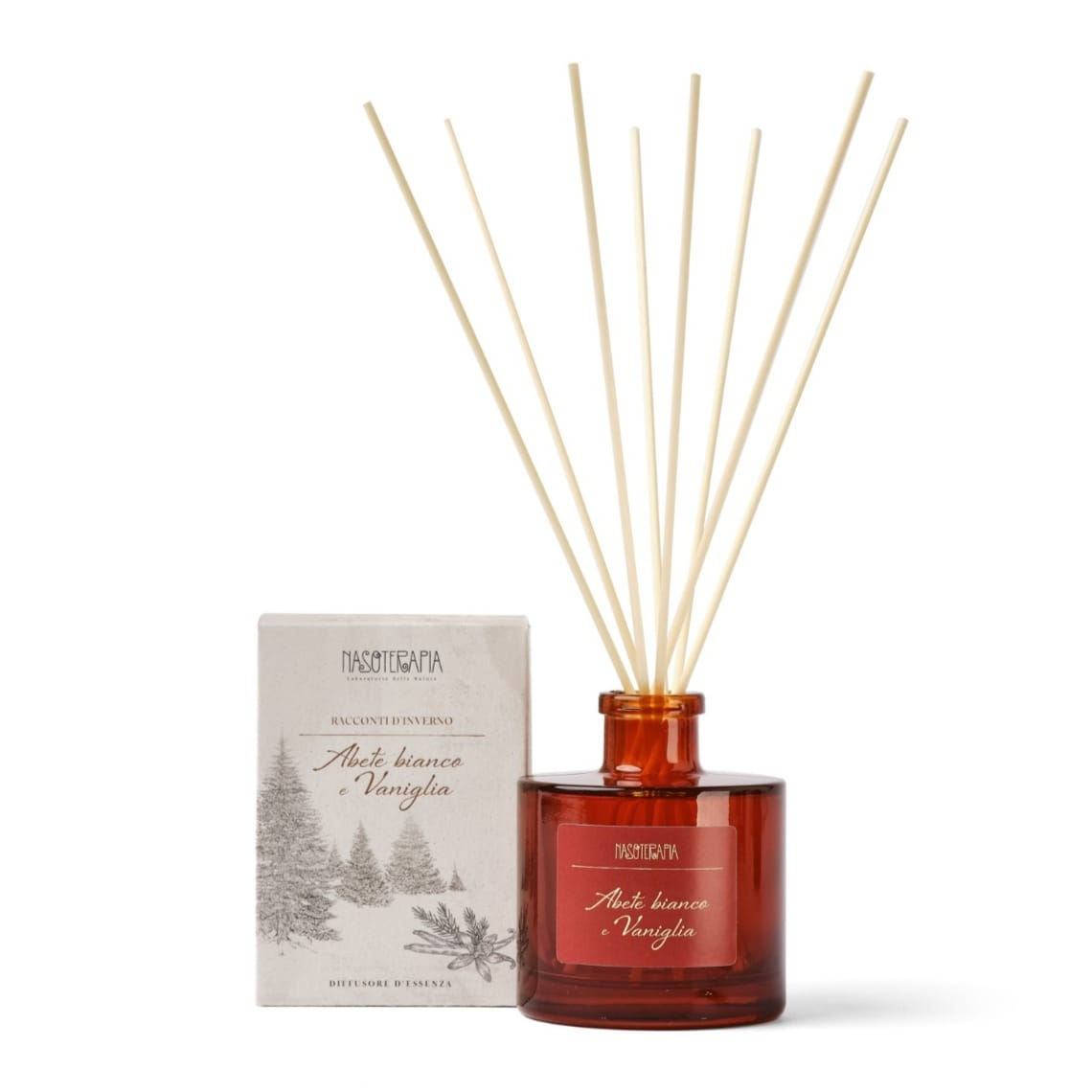 Diffusore con bastoncini Abete Bianco e Vaniglia 500ml